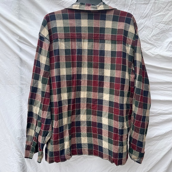Oversized Work Wear Inspired Lightweight Plaid Jacket w Pockets 100% Cotton - Picture 5 of 6